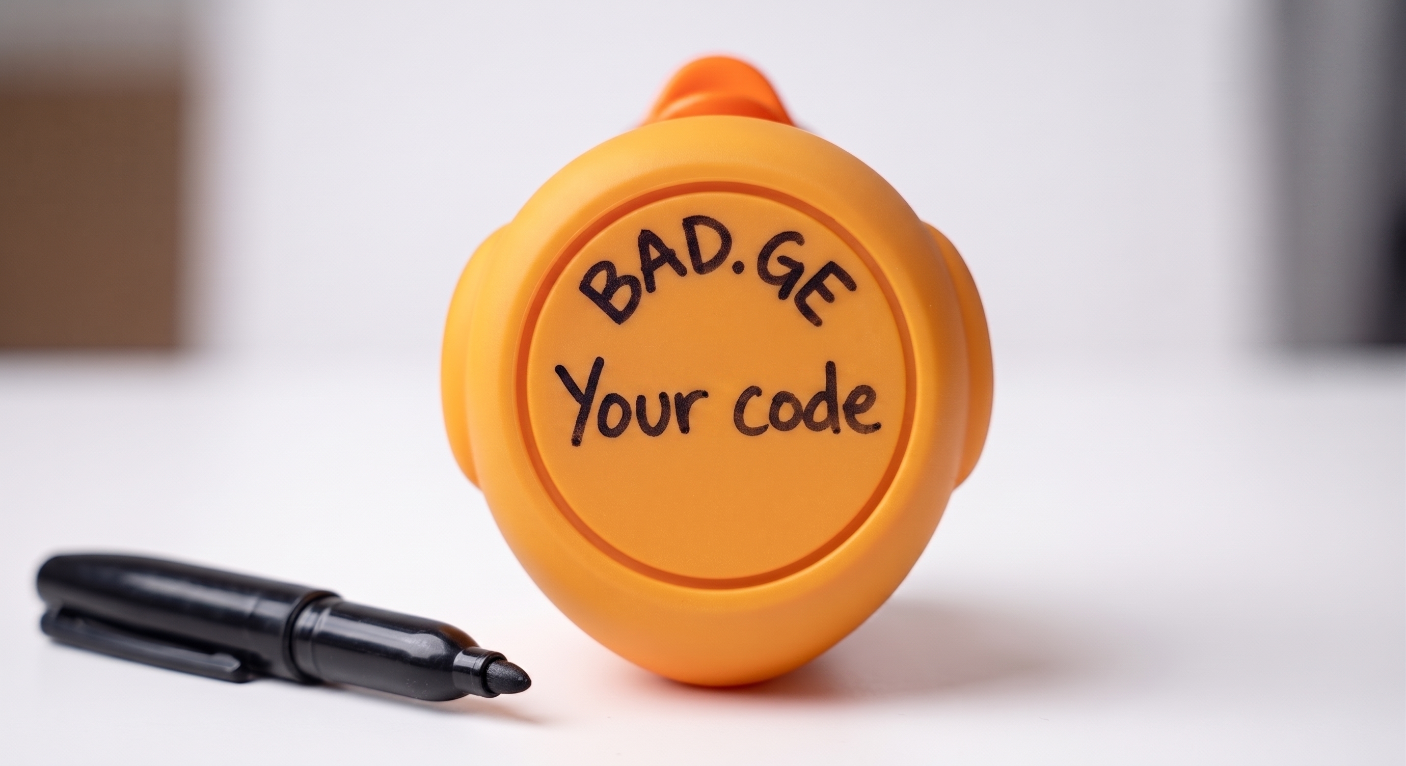 Rubber duck with code on the bottom